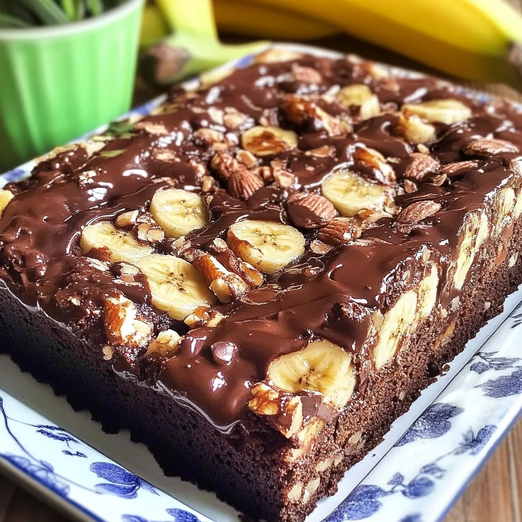 Czekoladowe Ciasto z Bananami i Orzechami.